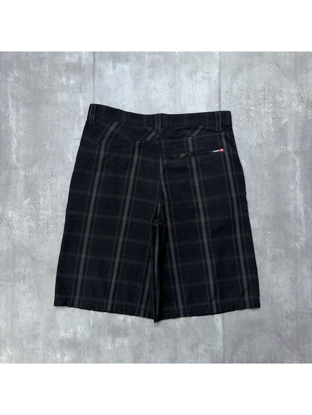 Y2K Black Tony Hawk Surf Grunge Baggy Plaid Skater Shorts